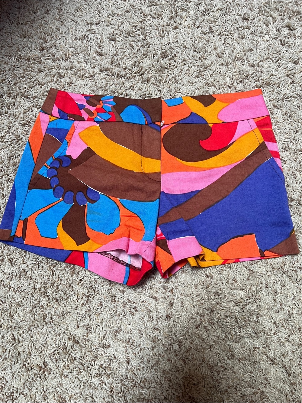 Trina Turk geometric pockets Vibrant Multicolor Printed Women's Shorts